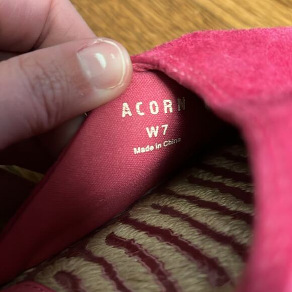 Acorn Women's Pink Suede Espadrille Slip-On Mule Size 7 - Picture 7 of 7